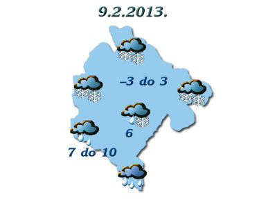 Kiša, susnježica, snijeg, do 10 stepeni Kiša, susnježica, snijeg, do 10 stepeni