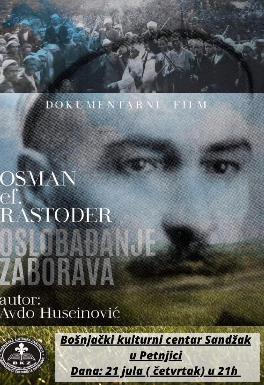 Plakat kojim se najavljuje projekcija filma 