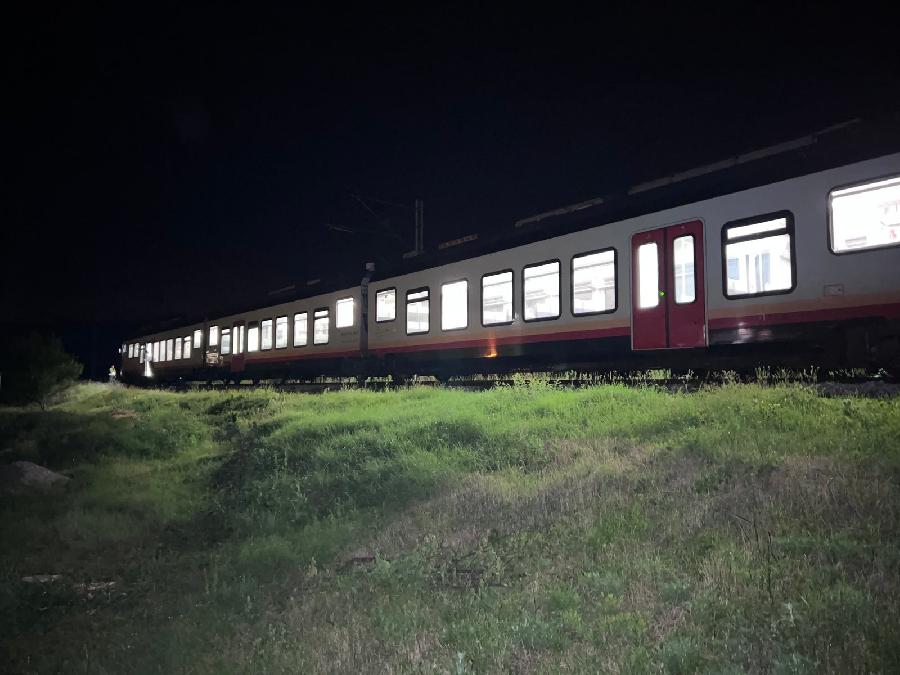 Путнички воз на мјесту несреће