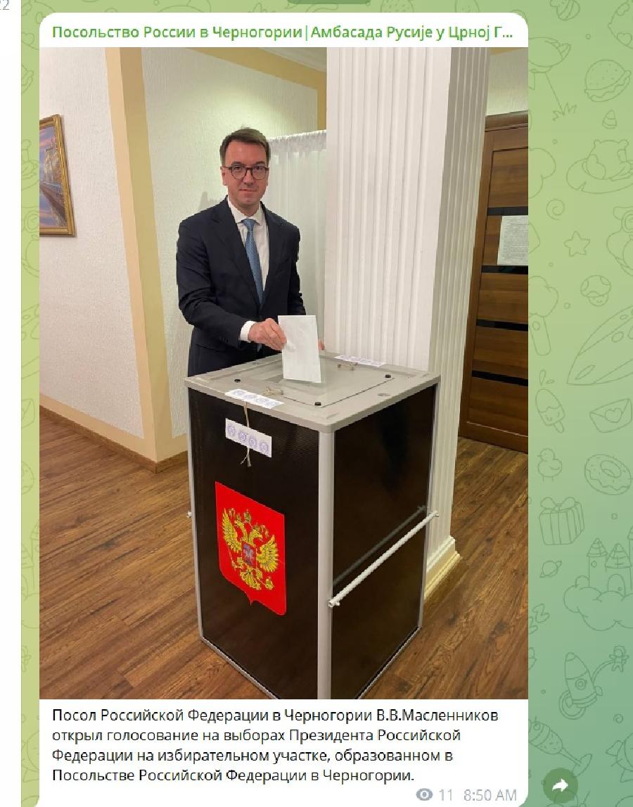 Ambasador Rusije glasao 