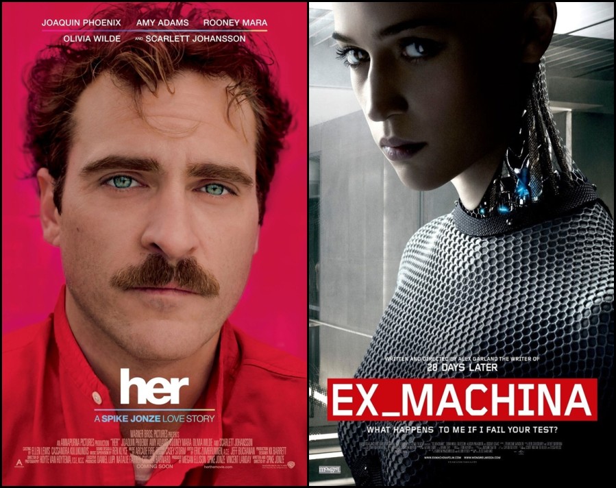 Plakati za „Her“ i „Ex Machina“