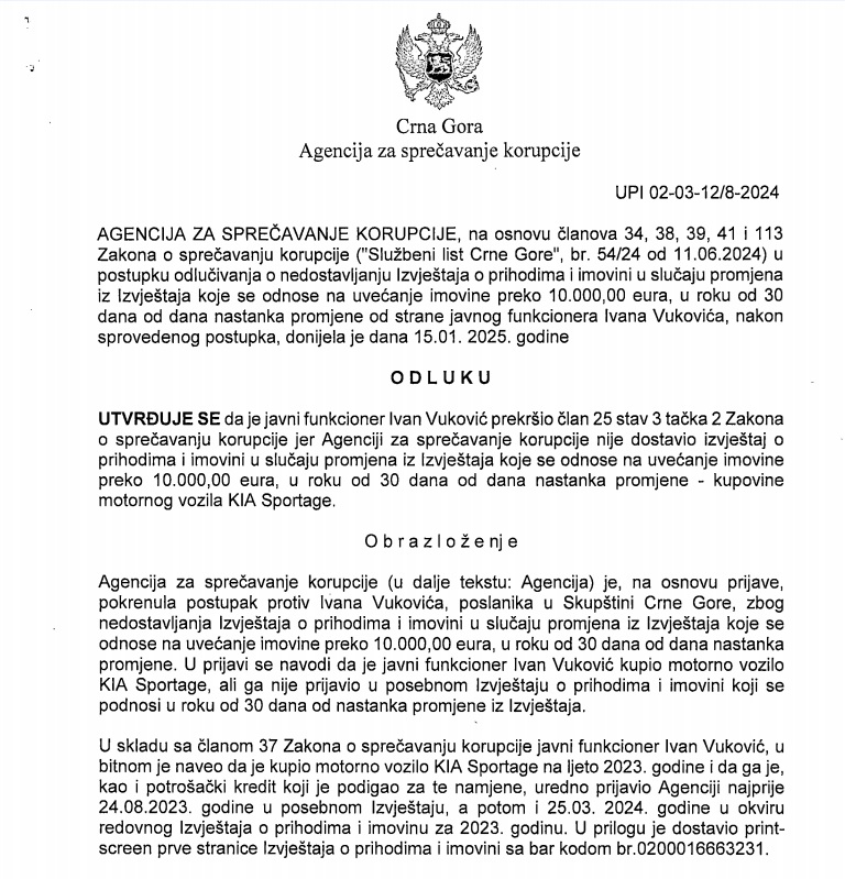 Dokument Ivan Vuković 