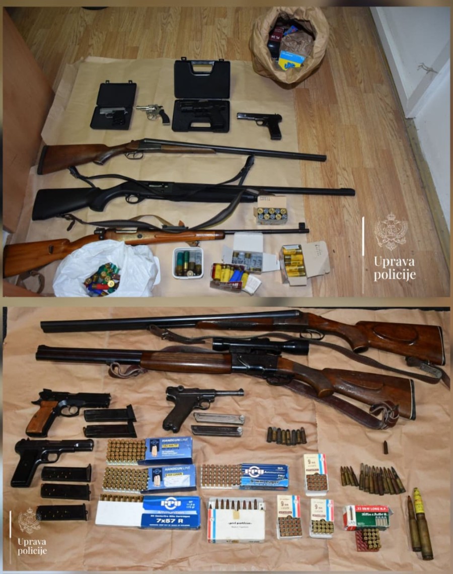 Oduzeta municija, oružje, tablete u Baru i Budvi