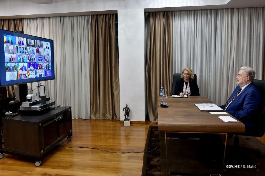 Krivokapić na virtuelnom samitu (foto: gov.me) Krivokapić na virtuelnom samitu (foto: gov.me)